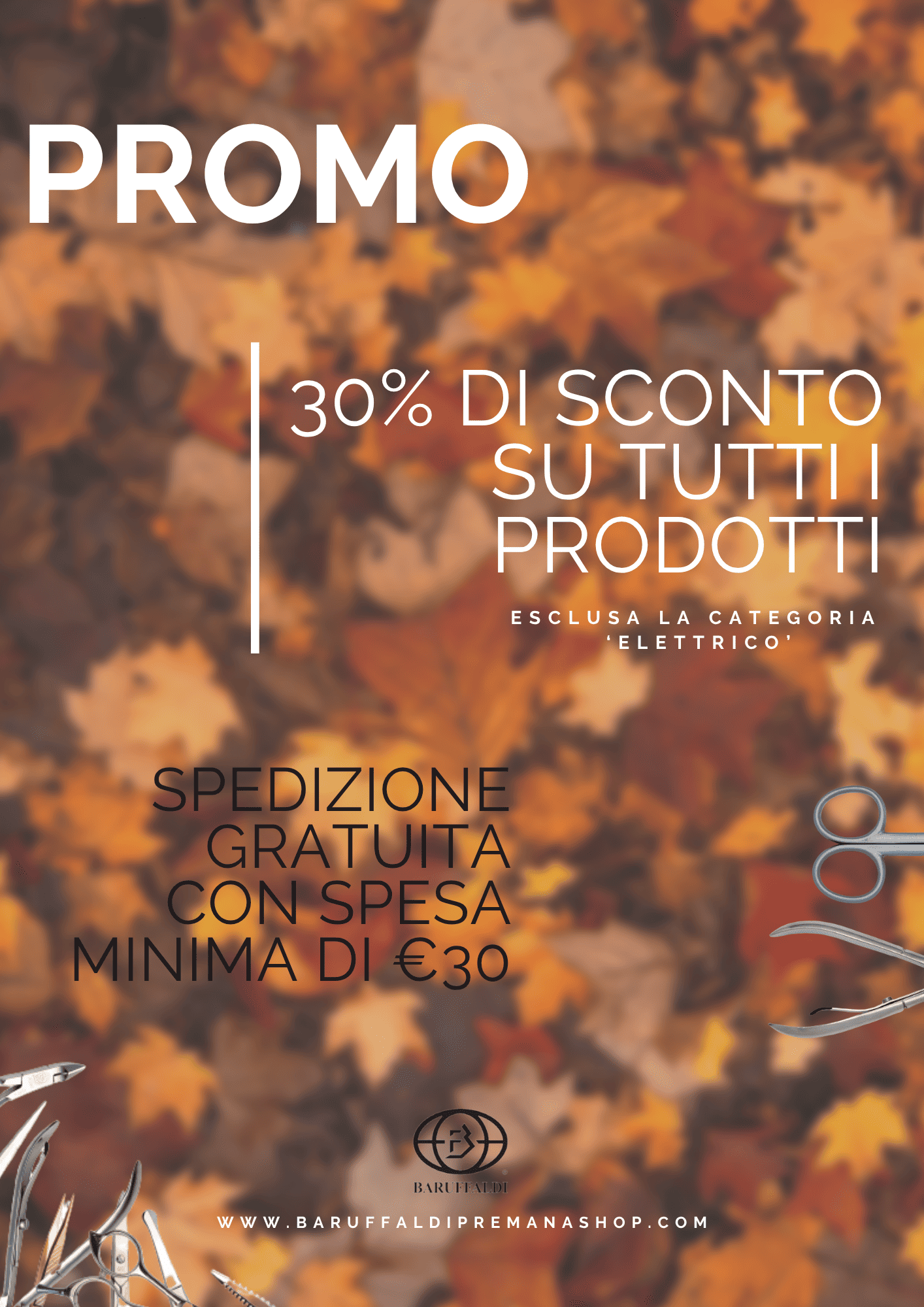 Promo autunnale, sconto 30% baruffaldi, shop online